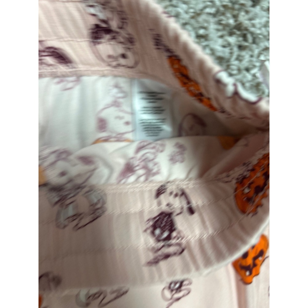 Peanuts Snoopy Halloween Pajama Pants Pink Pumpkin Woodstock M - Picture 5 of 5